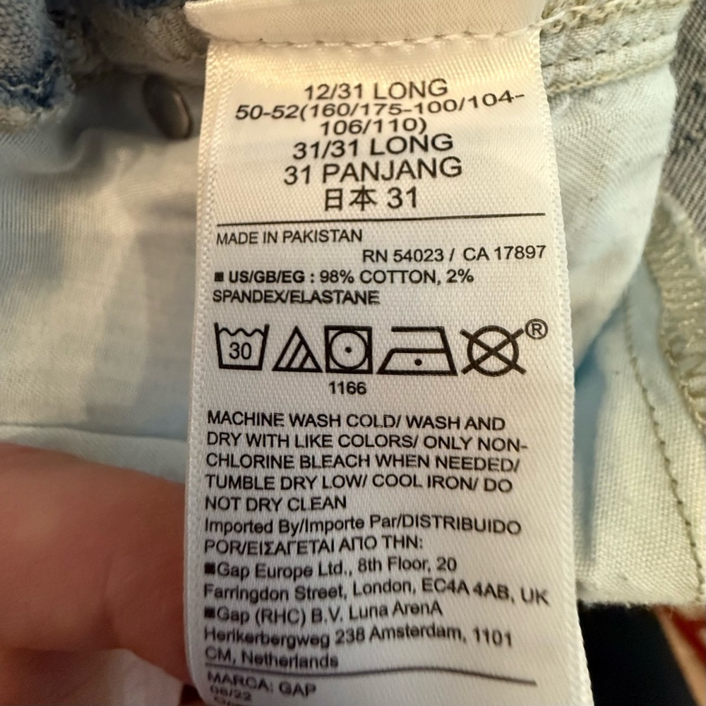 Gap Low Rise Straight Crop Jeans Women's 12 Long 90's - Picture 6 of 6